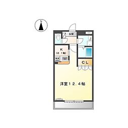 アクアライフエムズ 1Kの間取図画像