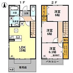 カーサフィオーレ 3LDKの間取図画像