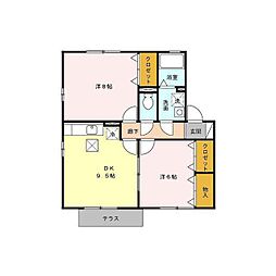 シェソワエヌ 2DKの間取図画像