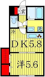 ナリトモ矢作Ａ 1階1DKの間取り