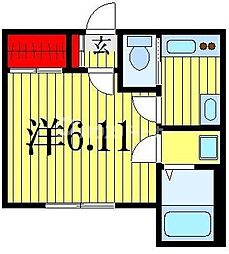 BRIX葛城 1階1Kの間取り