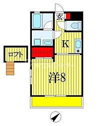 エクセルVI 1階1Kの間取り