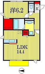 ＰＡＲＫ　ＨＩＬＬＳ　ＭＩＹＡＫＯ　G棟 3階1LDKの間取り