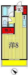 MFコーポ7　B 2階ワンルームの間取り