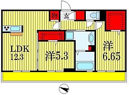 エトワール 2階2LDKの間取り
