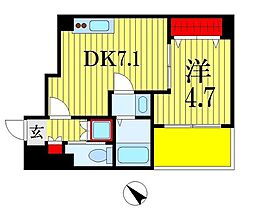 チェリーブロッサム 5階1DKの間取り