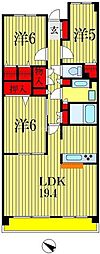 リーベスト西千葉 6階3LDKの間取り