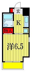 野村ビルディング院内 8階1Kの間取り