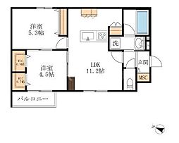 UrbanResidence 2階2LDKの間取り