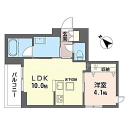 セルディーナ西千葉 1階1LDKの間取り