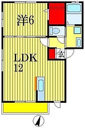 シリウス稲毛 1階1LDKの間取り