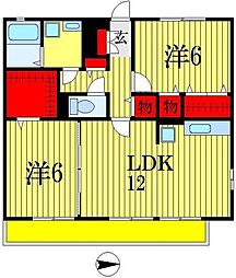 セジュール山の根 2LDKの間取図画像