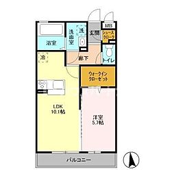 エクセルトーワII 3階1LDKの間取り