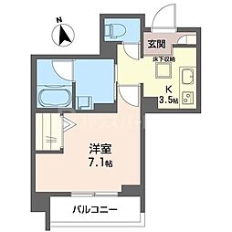 メゾン　ド　ヒロ 1階1Kの間取り
