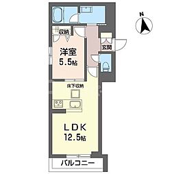 メゾン ド ヒロ 1LDKの間取図画像