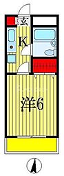 サンカント・千葉 2階1Kの間取り