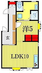 東千葉ハイリビング壱番館 1LDKの間取図画像