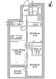 GREEN CREST 2LDKの間取図画像
