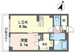フェリーチェIII 1LDKの間取図画像
