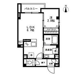 パレス稲毛 1LDKの間取図画像