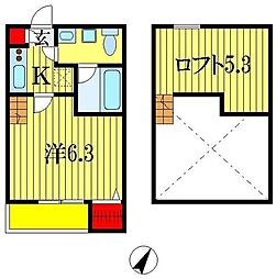 グラン・ノワール 1Kの間取図画像