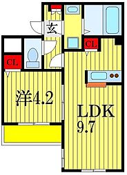 ルラーシュ南町 1LDKの間取図画像