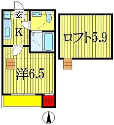 コンパートメントハウス千葉1 1Kの間取図画像