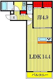 カーサスミレセグンダ 1LDKの間取図画像