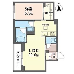 モルド椿森 1LDKの間取図画像
