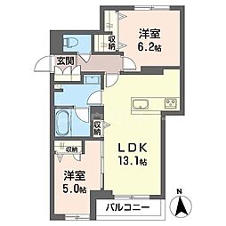 モルド椿森 2LDKの間取図画像