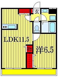 Duo本千葉 1LDKの間取図画像