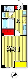 ウィステリア 1Kの間取図画像