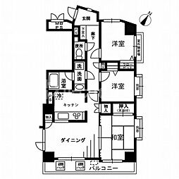 ライオンズマンション千葉駅南 3DKの間取図画像