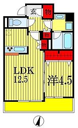HULICRESIDENCE千葉中央 1LDKの間取図画像