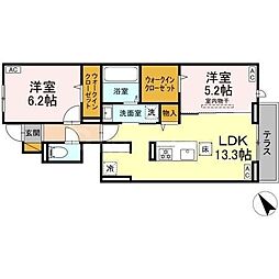 yamajuII 2LDKの間取図画像