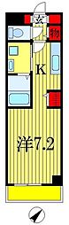 パークサイド砂山 1Kの間取図画像