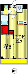 富士見ナメキマンション 1LDKの間取図画像