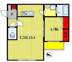 セミカ蘇我 1LDKの間取図画像