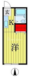 コーポ葛城 1Kの間取図画像