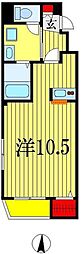 リベルテプレジール蘇我 1Kの間取図画像