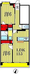 クイーンズレゾン末広 2LDKの間取図画像