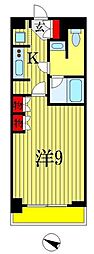 パークアクシス千葉新町 1Kの間取図画像