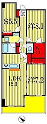 リーベスト西千葉 2LDKの間取図画像
