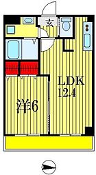 メイアジュール登戸 1LDKの間取図画像