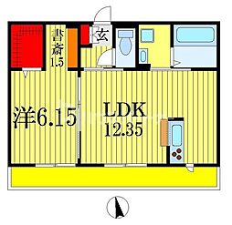 ランギロア 1LDKの間取図画像