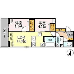 D-ROOM穴川3 2LDKの間取図画像