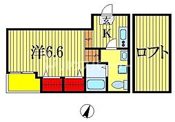 STAGE蘇我 1Kの間取図画像