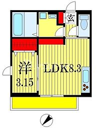 VivantA 1LDKの間取図画像
