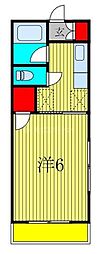 穴川ハイリビング壱番館 1Kの間取図画像