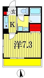 フレシールヴィラ 1Kの間取図画像